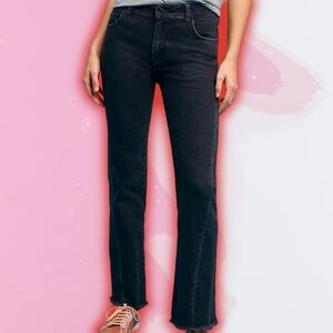 Pilcro Black Weathered ‘High-Rise Flare Jeans’ With Raw Hem Size 27